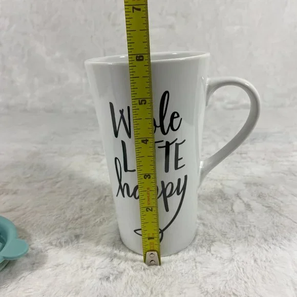 “A Whole Latté Happy” Hallmark Ceramic Travel Mug with lid Hallmark - Picture 7 of 8